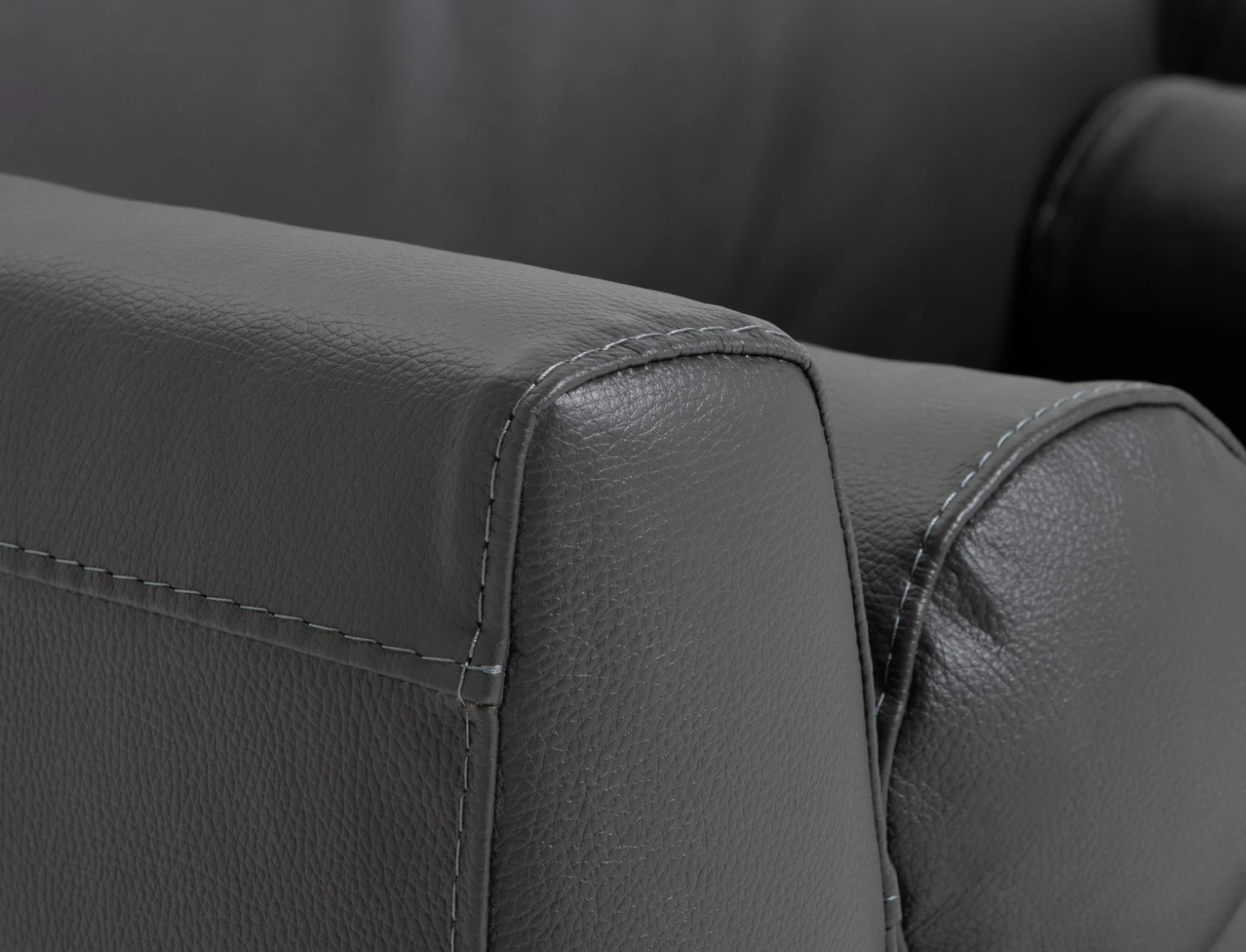 Habitat Jackson Leather Cuddle Chair - Grey 7 Habitat Jackson Leather Cuddle Chair - Grey - Image 5