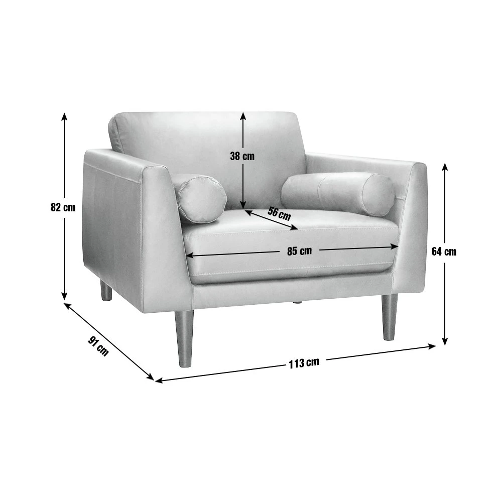 Habitat Jackson Leather Cuddle Chair - Grey 8 Habitat Jackson Leather Cuddle Chair - Grey - Image 6