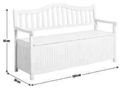 Habitat Henrietta 3 Seater Wooden Bench With Storage - White -Habitat 9344080 R E001
