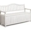 Habitat Henrietta 3 Seater Wooden Bench With Storage - White