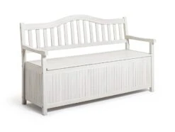 Habitat Henrietta 3 Seater Wooden Bench With Storage - White