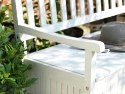 Habitat Henrietta 3 Seater Wooden Bench With Storage - White -Habitat 9344080 R Z002C