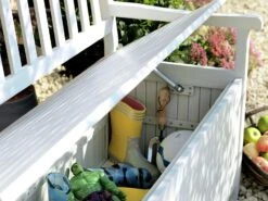 Habitat Henrietta 3 Seater Wooden Bench With Storage - White -Habitat 9344080 R Z004C