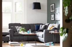 Habitat Lisbon Fabric Corner Sofa - Charcoal -Habitat 9346583 R Z001C
