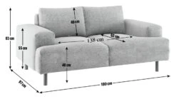 Habitat Julien Velvet 2 Seater Sofa - Grey 11 Habitat Julien Velvet 2 Seater Sofa - Grey -Habitat 9359989 R E001