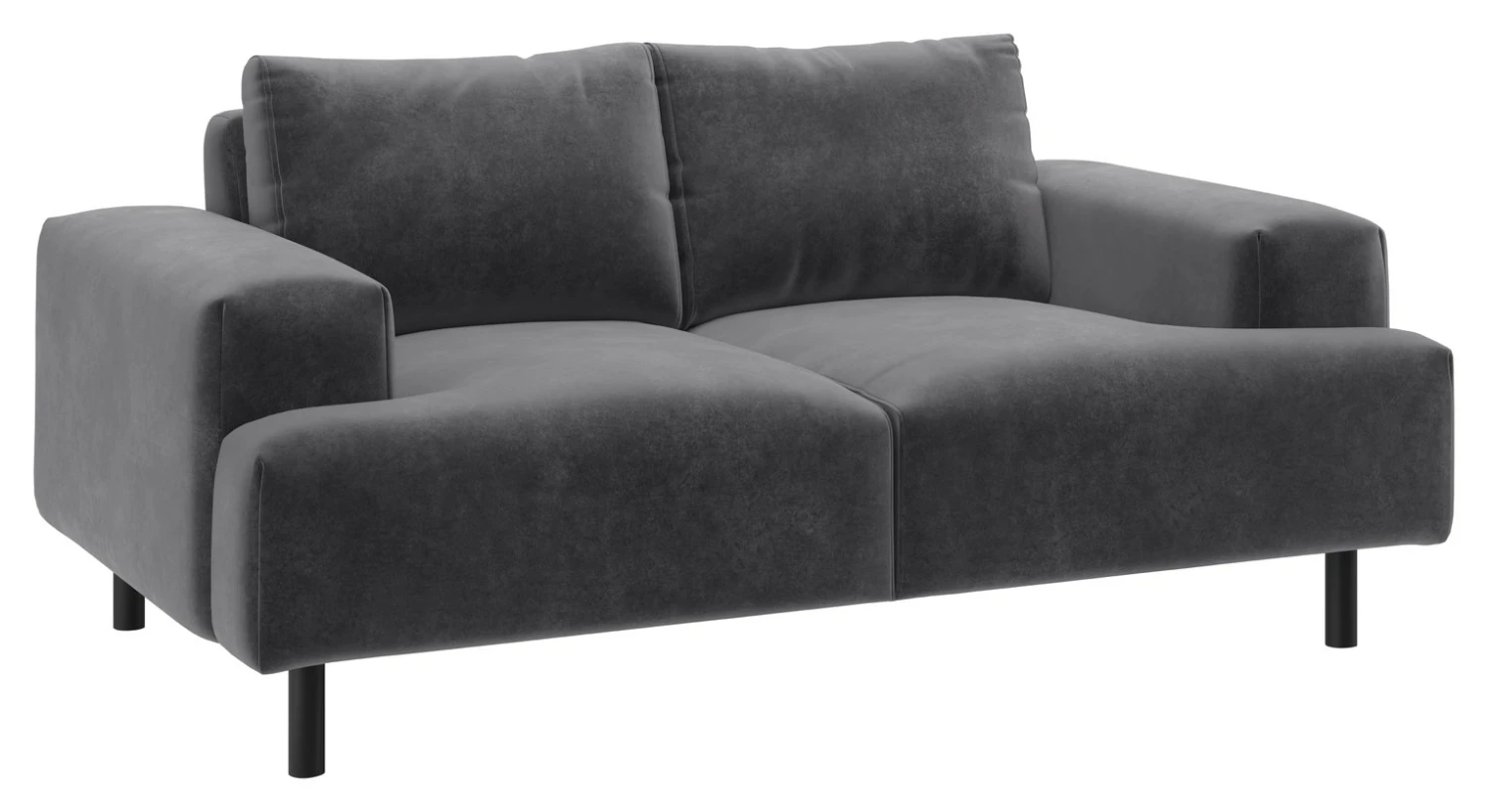 Habitat Julien Velvet 2 Seater Sofa - Grey 8 Habitat Julien Velvet 2 Seater Sofa - Grey - Image 6