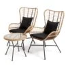 Habitat 2 Seater Bamboo Garden Bistro Set - Natural -Habitat 9371998 R Z001A