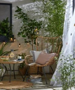 Habitat 2 Seater Bamboo Garden Bistro Set - Natural -Habitat 9371998 R Z015C