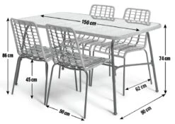 Habitat 4 Seater Bamboo Patio Set -Habitat 9372485 R E001