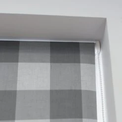 Habitat Block Check Blackout Roller Blind - 3ft - Grey -Habitat 9372746 R Z002C