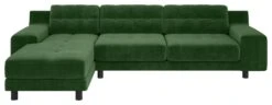 Habitat Hendricks Velvet Left Hand Corner Chaise Sofa-Green -Habitat 9375554 R Z002A