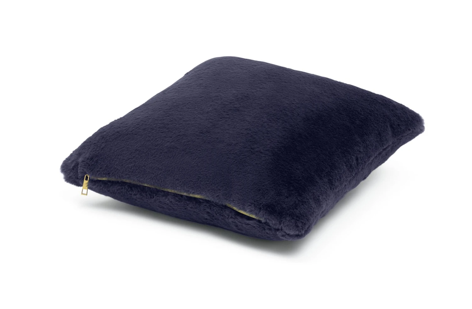 Habitat Plain Faux Fur Cushion - Navy - 43x43cm 5 Habitat Plain Faux Fur Cushion - Navy - 43x43cm - Image 3