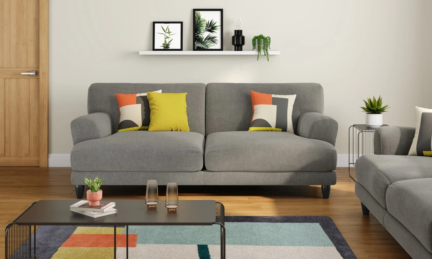 Habitat Askem Fabric 3 Seater Sofa - Natural 4 Habitat Askem Fabric 3 Seater Sofa - Natural - Image 2