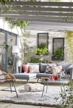 Habitat 5 Seater Rattan Effect Garden Corner Sofa Set - Grey 34 Habitat 5 Seater Rattan Effect Garden Corner Sofa Set - Grey -Habitat 9397673 R Z016C