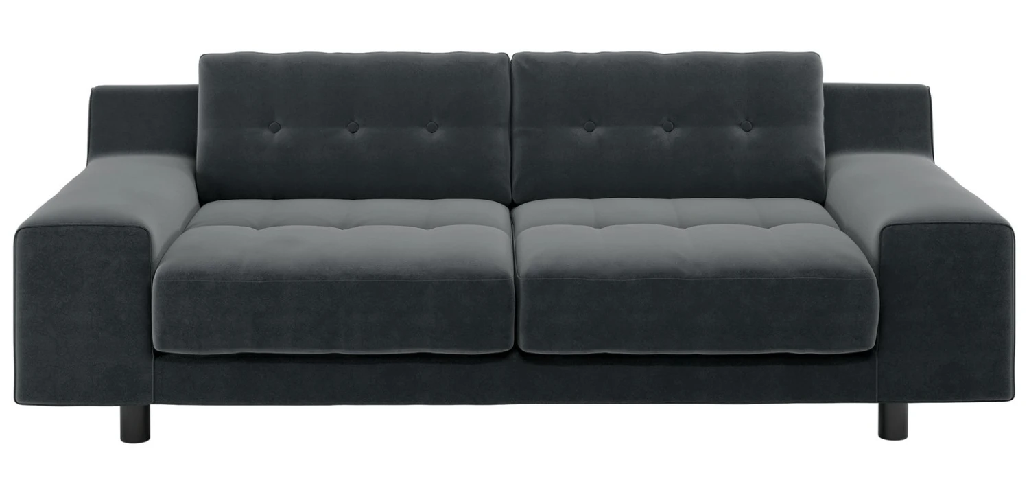 Habitat Hendricks Velvet 3 Seater Sofa - Dark Grey 3 Habitat Hendricks Velvet 3 Seater Sofa - Dark Grey