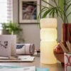 Habitat Parr Glass Column Table Lamp - White 1 Habitat Parr Glass Column Table Lamp - White -Habitat 9404504 R Z001A