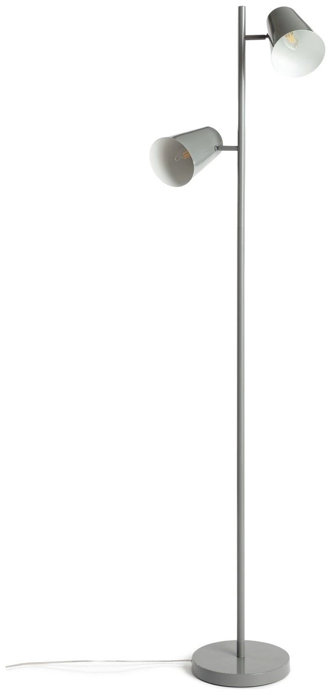 Habitat Iras Double Head Floor Lamp - Grey 4 Habitat Iras Double Head Floor Lamp - Grey - Image 2