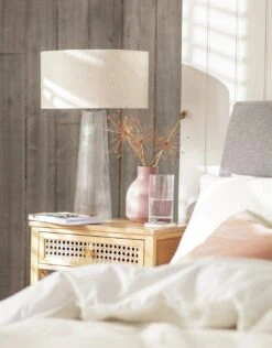 Habitat Le Marais Ribbed Glass Table Lamp Base Only - Clear -Habitat 9404968 R Z002C