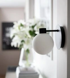 Habitat Salarino Opal Glass Bathroom Wall Light - Black -Habitat 9404999 R Z002C