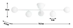 Habitat Alonso 6 Light Flush To Ceiling Light - White -Habitat 9405981 R E001