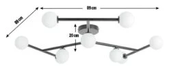 Habitat Alonso 9 Light Flush To Ceiling Light -Black & White -Habitat 9405998 R E001