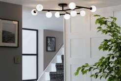 Habitat Alonso 9 Light Flush To Ceiling Light -Black & White