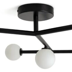 Habitat Alonso 9 Light Flush To Ceiling Light -Black & White -Habitat 9405998 R Z003A