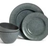 Habitat 12 Piece Stoneware Felicity Dinner Set - Blue