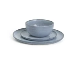 Habitat Evora 12 Piece Stoneware Dinner Set - Blue -Habitat 9423499 R Z002A