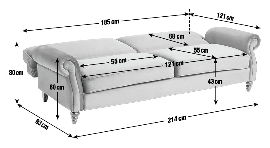 Habitat Joel 3 Seater Fabric Clic Clac Sofa Bed – Navy 5 Habitat Joel 3 Seater Fabric Clic Clac Sofa Bed – Navy - Image 3