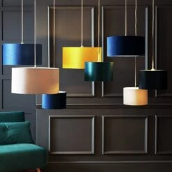 Habitat 40cm Velvet Shade - Navy -Habitat 9431508 R Z005C