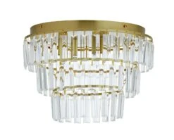 Habitat Presley Glass 3 Tier Flush To Ceiling Light - Brass -Habitat 9462319 R Z001C