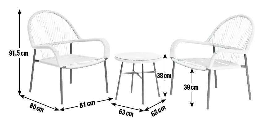 Habitat Java 2 Seater Metal Garden Bistro Set - Natural 5 Habitat Java 2 Seater Metal Garden Bistro Set - Natural - Image 3