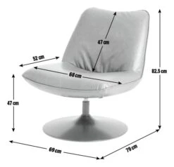 Habitat Nanna Faux Leather Swivel Chair - Tan -Habitat 9466047 R E001