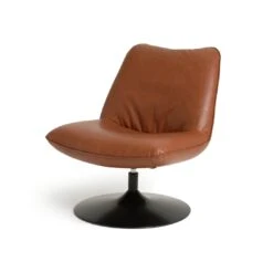 Habitat Nanna Faux Leather Swivel Chair - Tan -Habitat 9466047 R Z002A