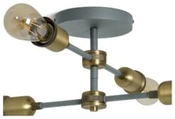 Habitat Tay 4 Light Flush To Ceiling Light - Grey & Brass -Habitat 9467644 R Z004A
