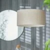 Habitat 49cm Linen Drum Shade - Oatmeal -Habitat 9467929 R Z001A