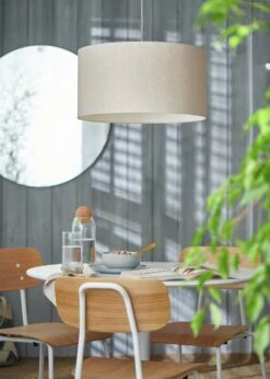 Habitat 49cm Linen Drum Shade - Oatmeal 11 Habitat 49cm Linen Drum Shade - Oatmeal -Habitat 9467929 R Z002C