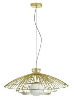 Habitat Kiso Opal 3 Tier Pendant Shade - Brass