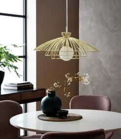 Habitat Kiso Opal 3 Tier Pendant Shade - Brass -Habitat 9474864 R Z002C