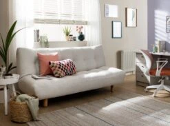 Habitat Kota 3 Seater Boucle Clic Clac Sofa Bed - Cream -Habitat 9480377 R Z002C