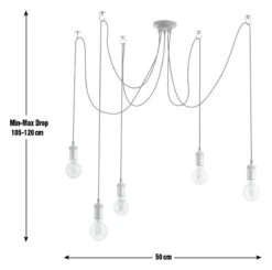 Habitat Nyos Spider 5 Light Chandelier - Black & Brass -Habitat 9483570 R E001