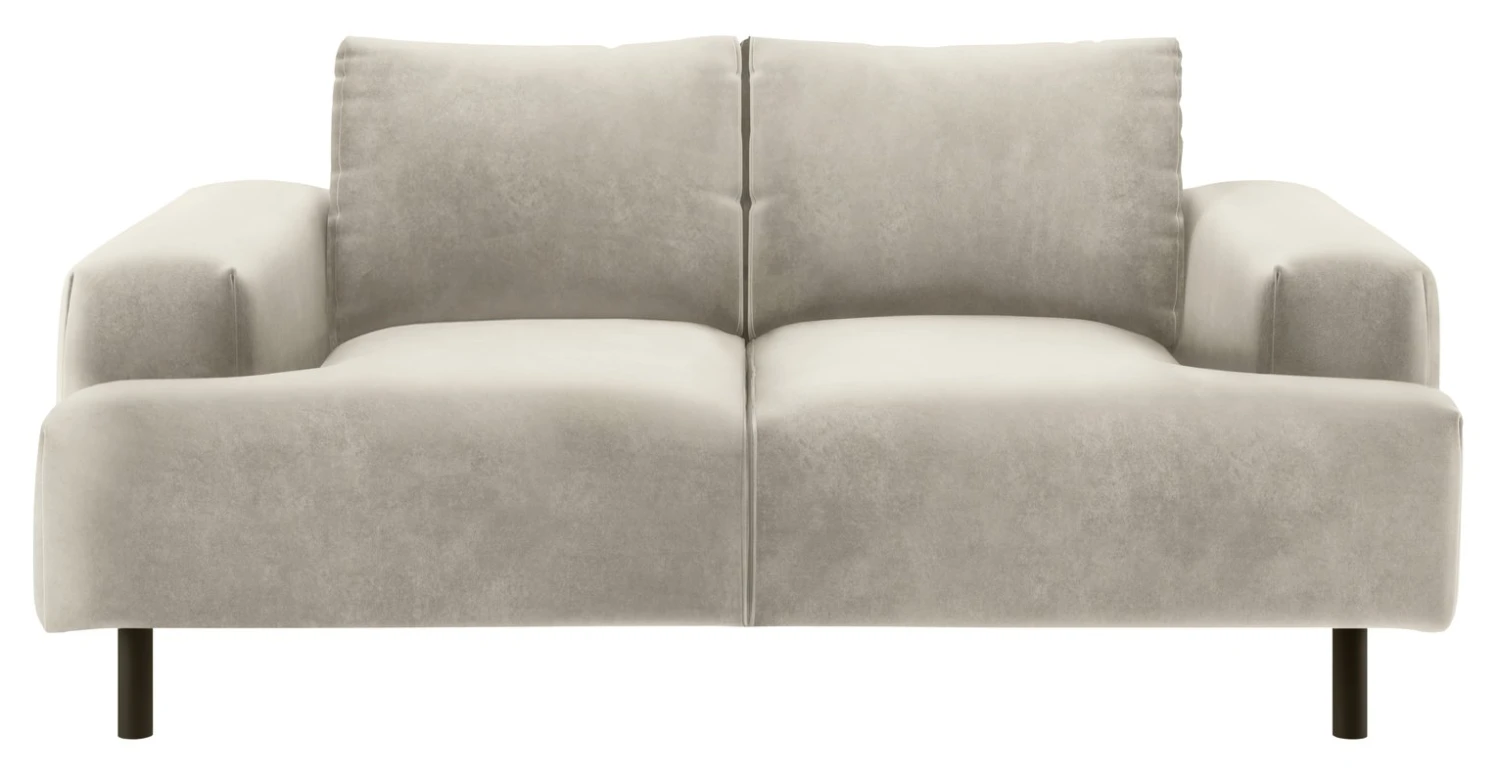 Habitat Julien Velvet 2 Seater Sofa - Natural 7 Habitat Julien Velvet 2 Seater Sofa - Natural - Image 5