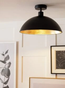 Habitat Yuno Leaf Flush To Ceiling Light - Black And Gold -Habitat 9487521 R Z002C