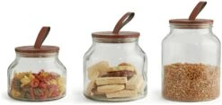Habitat Set Of 3 Glass Jar Set -Habitat 9491672 R Z004A