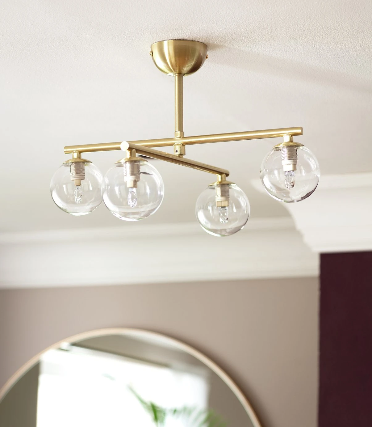 Habitat Chuck 4 Light Flush To Ceiling Light - Brushed Brass 3 Habitat Chuck 4 Light Flush To Ceiling Light - Brushed Brass