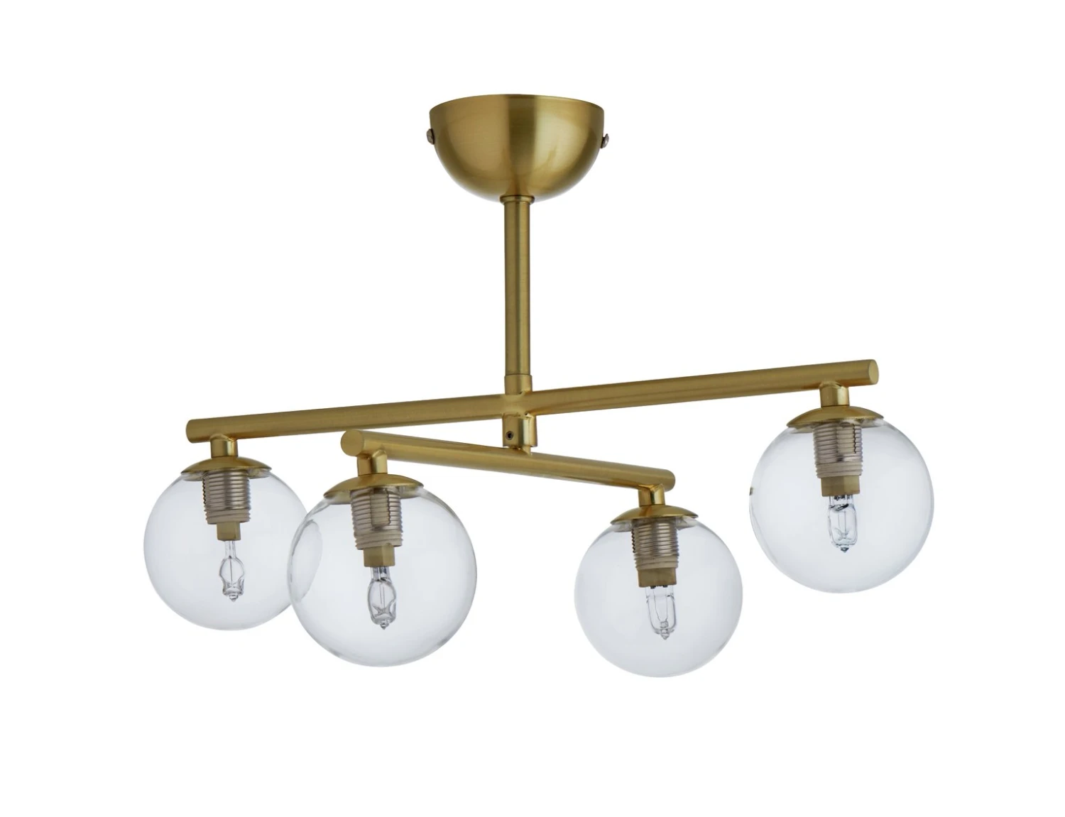 Habitat Chuck 4 Light Flush To Ceiling Light - Brushed Brass 4 Habitat Chuck 4 Light Flush To Ceiling Light - Brushed Brass - Image 2