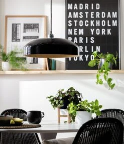 Habitat Abaya Spun Bamboo Pendant Shade - Black -Habitat 9501108 R Z002C