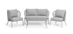 Habitat Riya 4 Seater Cane Effect Garden Sofa Set-Light Grey -Habitat 9505197 R Z002A
