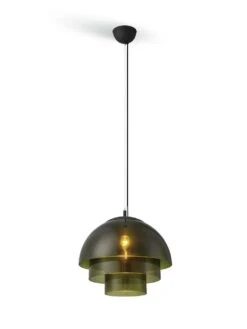 Habitat Zora 3 Tier Glass Pendant Light - Green -Habitat 9506639 R Z002C